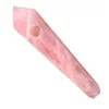 Поделки натуральный Мадагаскарский розовый кварц держатель для сигар натуральный лечебный кристалл курительная трубка около 55,5 дюймов для медитации Рейки + 1 шт. fil