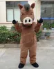 Costumes Halloween Marron férocement Sanglier Costume De Mascotte Cochon Sauvage Animal Thème Anime Personnage De Noël Carnaval Fête Déguisement Adulte