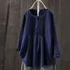 Linen blouse spring women tops long sleeve button shirts soild color loose top and clothes 240117