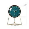 Wall Clocks Creative Luxury Desk Clock Gold Metal Swing Table Silent Watch Living Room Home Pendulum Desktop Gift