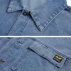 S-3XL Denim Jackets Men Autumn Baggy Big Pockets Korean Style Streetwear Vitality Handsome Blocking Outwear Chic mysig lapel Ins 240103