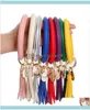 Bangle Bracelets Jewelry Fashion Pu Leather Bracelet Keychain Tassel Pendant Sports Wallet Keyring For Women Jewelry Key Chains Ch9504038