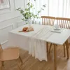 テーブルクロスプレーンコットンリネンテーブルクロスホワイトダストプルーフコーヒーカバーラマダンホームキッチン装飾オイルプルーフマット
