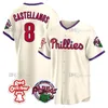 Philliess Harper Red 10 월 패치 저지 트레아 터너 Aaron Nola Zack Wheeler J.T. Realmuto Alec Bohm Bryson Stott Nick Castellanos Rhys Hoskins Johan Rojas Jerseys