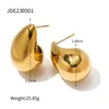 Kolczyki Dangle Water Drop Women 18K Gold-Placing Fashion 2024 Style Titanium Steel Party Biżuteria