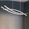 Lustres Nordic LED Pingente Chandelier Iluminação Cozinha Sala de estar Mesa Ilha Tira Alumínio Casa Decoração Suspensão Lâmpada