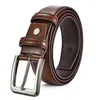 Riemen Echte lederen riem voor heren Hoge kwaliteit Pin-gesp Jeans Koeienhuid Casual Business Cowboy Tailleband Riem Cadeau