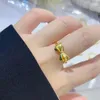 Кольца кластера, однотонное кольцо из желтого золота 24 карата, женское кольцо с бантом 999 пробы, 1 шт.