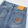 Kvinnors jeans designer designer nanyou europeiska varor xiaoxiangjia h brev broderad liten fot höst elastisk hög midje mode blyertsbyxor y1jv id0h iyx7