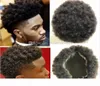 Cañas para hombres Afro Curl Hair Human Hair Full Lace Toupe Brown Black Color PERUVIAN VIGULA Men Reemplazo de cabello Toupee para Black8710599