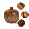 Set di stoviglie Vaso per condimenti in legno massello Dispenser di caramelle Pentola per condimenti con supporto Shaker Giuggiola Cucina Spezie per la casa