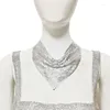 Lenços 652f modelo de moda mostrar casamento lantejoulas colar para mulher pescoço triângulo envoltório colares com suprimentos femininos brilhantes