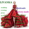 Party Dresses LIVANKA Modern Sweetheart Ruffles Evening Gowns For Women Floor Length Spaghetti Straps Rhinestones Sleeveless Graduation