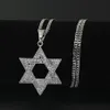 Hänge halsband religiösa menorah och stjärna av David judiskt halsband rostfritt stål 3 5mmcuban kedja hiphop bling juvelery för M239Z