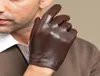 Five Fingers Gloves Men039s Autumn Winter Hollow Out Genuine Leather Male Natural Sheepskin Thin Touchscreen Driving Glove R0352183527