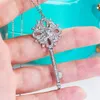 Snowflake Diamond Key Naszyjnik 100% 925 Srebrny srebrny moda przyjęcie weselne Prezenta