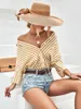 Women's Blouses Office Lady Striped Print Shirt Casual Loose Button Half Sleeve 2024 Summer Front One Pocket Female Chic Blouse Tops