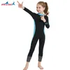 Porter Divesail 2.5mm Néoprène Fille Combinaisons Thermiques Enfants Combinaisons De Plongée Complet Du Corps Surf Maillot De Bain Crème Solaire Garder Au Chaud Vêtements