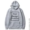 Dostosowane z kapturem spersonalizowane spersonalizowane bluzę z kapturem Student Casual Custom Printed Text DIY Hoodie XS-3XL 240103