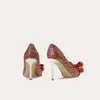 Dress Shoes Rhinestone Bride Wedding High Heel Stiletto Women Red Heels