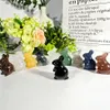 Arts et artisanat cadeau sculpture naturelle cristal lapin Quartz Animal belle Figurine pierre minérale Reiki énergie de guérison maison