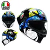 ヘルメットMoto AGV Motorcycle Design Safeate Comfort AGV PISTA GPRR ROSSI CHAMELEON ICE BLUE BOW CARBOK FIBER LIMITION EDITION MOOTOCYCLE FULL HELMET UFV6