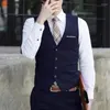 Heren Vesten Hoge kwaliteit Formele Business Casual Dress Vest Pak Slim Fit Smoking Vest Jas Katoen High-end Sociale