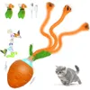 Chirping Carrot Cat Toys Interactive Rolling Ball Motion Aktivera sensor Automatiska rörliga kulleksaker för katter Lång svansteaser 240103