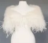 Scarves Elegant Real Ostrich Feather Wedding Capes Vintage Wraps y Bridal Shawls Women's Dress Poncho With Rabboon9189556