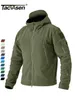 TACVASEN Winter Hooded Coats Mens Fleece Jackets Full Zip Up Multi-Pockets Fishing Hiking Climbing Outerwear Causal Parka Tops 240103