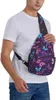 Mochila Brilhante Fantasia Roxo Borboleta Céu Estrelado Sling Crossbody Bag Viagem Peito Daypack Caminhadas Ombro para Adulto