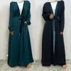 Roupas étnicas Mulheres Dupla Face Cardigan Vestido Turquia Caftan Muçulmano Islâmico Abaya Vestido