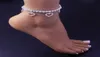Anklets Tennis Chain 4 Hearts Ankle Bracelet For Women Cubic Zirconia Leg Foot Jewelry Crystal Gold3453277