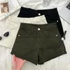 Shorts Femmes Jean Femmes Reliure Taille Haute Poches A-ligne Style Coréen Vêtements Vintage Solide Jambe Large Streetwear Été Drop