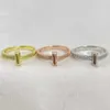 Luxurys Designers Men's and Women's Rings WideバージョンSterling Silver18Kゴールドセット