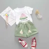 Sets Summer Fashion Short Sleeve T shirt+Shorts For Toddler Girls Clothes Set Girls Outfits Kids Clothing 2 3 4 Years Ropa Nina 210326