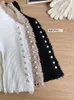 Damen-Strickpullover, weicher Basic-Cardigan, V-Ausschnitt, Quasten-Pullover, Herbst-Winter-Langarm-Perlen-Einreiher-Strickpullover, 90er-Jahre-Mode