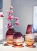 크리스마스 장식 CX Light Luxury Glass 꽃병 현대 미니멀리스트 거실 가정 장식품 gradient color hydroponic flower container