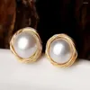 Dangle Earrings Flawless White Pearl 11-12MM 18k Gold Plated Silk Thread Holiday Gifts Ear Stud Christmas FOOL'S DAY Year CARNIVAL