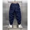 Streetwear Mode Mannen Jeans Retro Blauw Gesplitst Designer Casual Denim Cargo Broek Hip Hop Joggers Broek Merk Herenkleding 240103