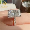 14K Real White Gold Wspaniała ślubna biżuteria ślubna 5CT Diamond Pierścień zaręczynowy