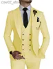 Ternos masculinos Blazers Moda Negócios Inteligentes Céu Azul Come Homme Casamento Homens Ternos Pico Lapela Noivo Smoking Terno Masculino Prom Blazer 3 Peças Q230103