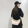 イブニングバッグソリッドキャンバス女性バッグベルトメッセンジャーY2Kショルダークロス韓国エコショッピングサッチェルマース学生ハンドバッグポケット