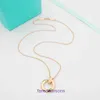 Pendant Necklace Tie Home Collar Chain Designer Jewelry Tifannissm T Family Circle Fashion Versatile Gold with Interlocking Titanium Steel Have Original Box