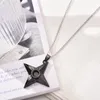 Colares Pingente Ninja Kunai Colar de Aço Inoxidável Dos Desenhos Animados Anime Shuriken Moda Hip Hop Homens Camisola Cadeia Casal Presente