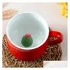 Mugs 3D Lovely Coffee Mug Heat Resisting Cartoon Animal Ceramic Cup Christmas Gift Cpa4648 1026 Drop Delivery Home Garden Kitchen Di Dhwy7