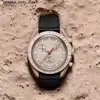 изделия из стали Moonswatch Quarz Chronograph Мужские женские часы Mission To Mercury Nylon Luxury Watch James Montre de luxe Limited Edition mast 2X2G