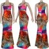 Casual Dresses Leopard Printing Tank ärmlös sjöjungfru Maxi Dress for Women Party Night Club Long Elegant Slim Evening Vestidos