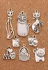 140PCLOlot Mix Cat Animal Charm Beads Antique Srebrne Wisiorki Biżuterię Odkrycia DIY Komponenty LM43 LZSILVER2046160