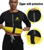 Jackor Ningmi Men Slimming Home Gym Shirts Jacka med långärmad fiess tights Viktminskning Neopren Bastu midjetränare kroppsformare